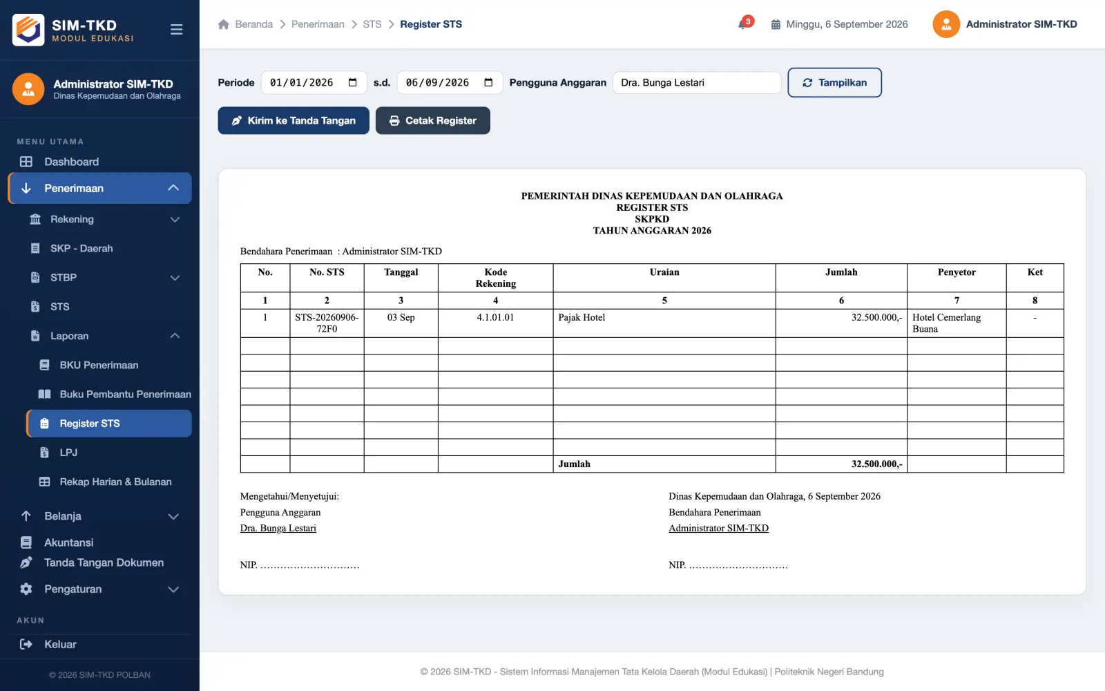 Register STS