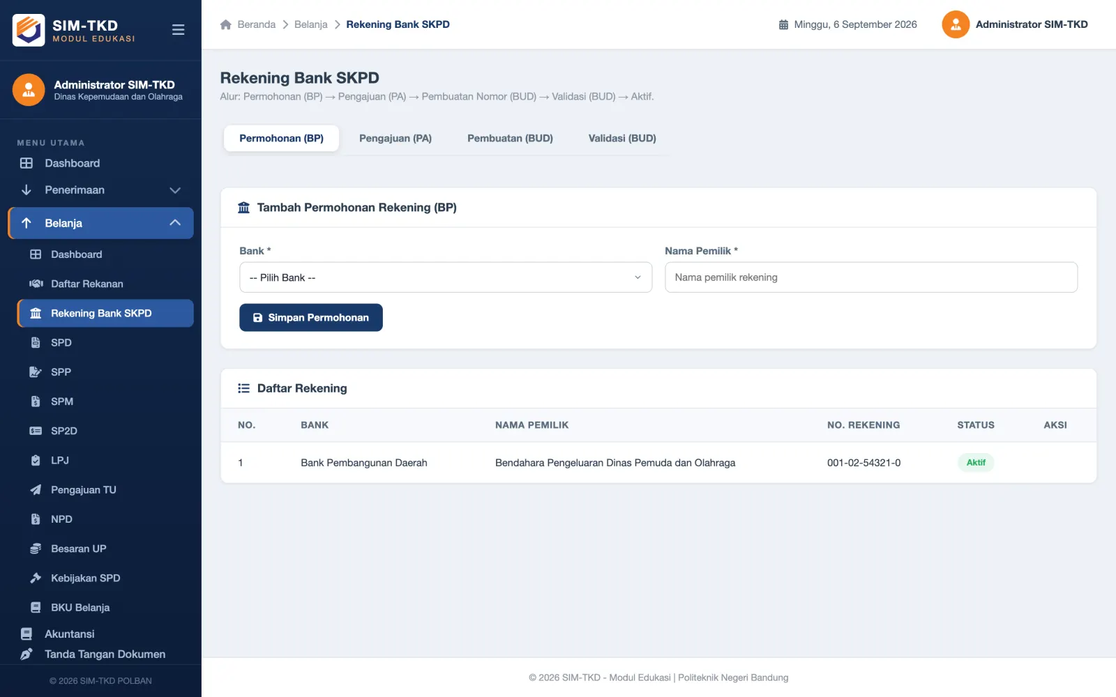 Rekening Bank SKPD